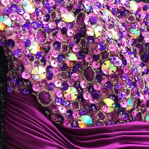 Party dress size 8 magenta w bling - Picture 13 of 16